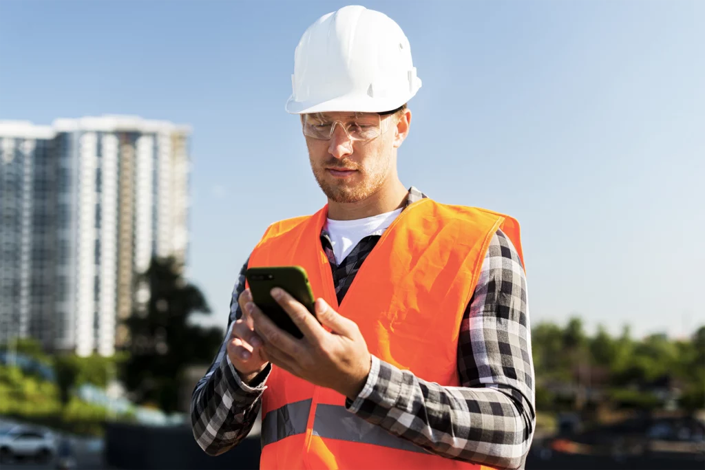 Man kijkt op telefoon voor verankeringsadvies